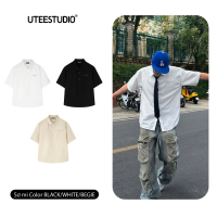 [CÓ HOẢ TỐC] Áo Sơ Mi Tay Ngắn Color Unisex U.TEE STUDIO Chất Liệu 100% Cotton Hình Thêu Đơn Giản