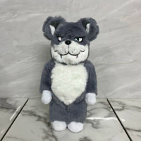 Bearbrick 400% Plush Gray Wolf ABS plastic teddy Bear BE@RBRICK 28cm plush toy doll children's toy gray Long Plush Wolf Doll