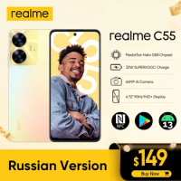 Russia version realme C55 6.72" 90Hz FHD+ Display 8GB RAM 256 Storage MediaTek Helio G88 64MP AI Camera 5000mAh Battery 33W