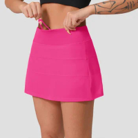 2022 Women Tennis Skirt Sports Tennis Dance Fitness Quick Drying Solid Female Tennis Running Skort Skirt White Tennis Skirt