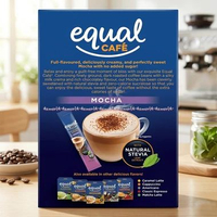 Equal Cafe No Sugar Added Mocha 10 Sticks Natural Stevia Kopi Tanpa Gula Moka Tanpa Tambahan Gula Ta