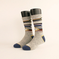 FOOTER 印地安圖騰羊毛登山襪 除臭襪 羊毛襪 運動襪 襪子 出國 滑雪 百岳(男-K186L/XL)