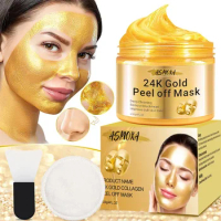 24K Gold Peel Off Blackhead Mask,Gold Facial Mask Deep Cleansing Great Face Skin Care