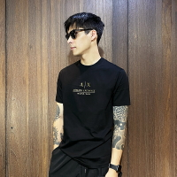 美國百分百【全新真品】Armani Exchange 短袖 T恤 AX 上衣 logo 短T 黑色 CD91