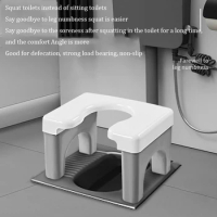Squatting Toilet Stool Chair Non Slip Movable Portable Widen Panel Easy to Wash Household Potty Chairs Furniture Supplies