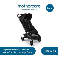 Bugaboo Butterfly 2 Stroller Black Chassis - Kereta Dorong Bayi Newborn hingga 22kg, Ultra-Compat de