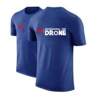2022 Summer New Dji Professional Pilot Drone Printed T Shirt Men's Popular Running sports T-shirt Quick-drying Tee shirt