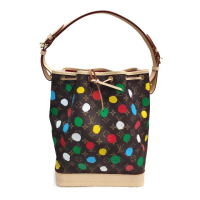 【Louis Vuitton 路易威登】M46394 草間彌生LV x YK Noe手提/斜背Monogram帆布束繩水桶包(全新展示品-彩色)