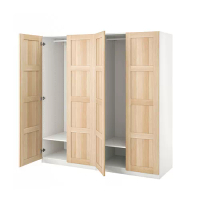 PAX/BERGSBO 衣櫃/衣櫥, 白色/染白橡木紋, 200x60x201.2 公分