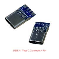 USB 3.1 Type C Connector 4 Pin Test PCB Board Adapter 4P Connector Socket For Data Line Wire Cable Transfer