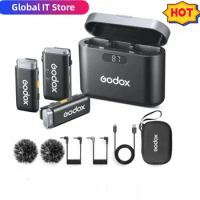 Godox WEC 2.4GHz Wireless Microphone System Transmitter Receiver Live Broadcast Reduction Noise Mic for DSLR Camera Smartphone
