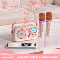 Home singing Bluetooth speaker karaoke sound system wireless microphone audio all-in-one machine love small speaker caixa de som