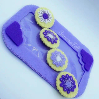 Replika Makanan flanel kue kukis ungu