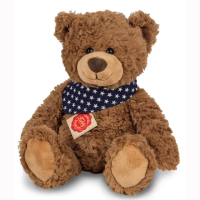 【HERMANN TEDDY】德國赫爾曼泰迪熊圍巾深棕軟毛泰迪熊中