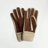美國百分百【全新真品】Ralph Lauren 手套 配件 防風 透氣 RL 防寒 女款 麂皮 針織 咖啡色 AU77