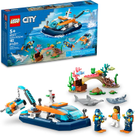 [Hot]    City Explorer  Diving Boat  60377  Marine Building Toys  Including Coral Reef Settings 、  S
