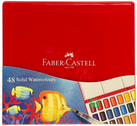 FABER-CASTELL 輝柏 576049 Solid Watercolours 攜帶型水彩塊套組 48色 /組 塊狀水彩