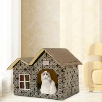 Cute Cat House Waterproof Pet House With Comfortable Soft Cushion for Cat Dog Durable Indoor Outdoor Pet Nest