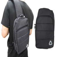 【SNOW.bagshop】胸前包中容量二主袋+外袋共五層USB+內線防水尼龍布單左右肩