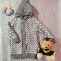jaket rajut motif geometris/sewiter rajut bayi/jaket bayi/ jaket kids rajut/umur 1-12 bulan