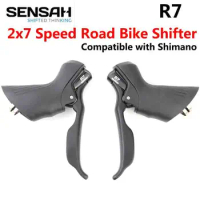 SENSAH R7 STI 2X7 Road Bike Shifters Lever Brake 2x7 Speed Road Bicycle Derailleur Compatible Shimano R6800 Claris Sora