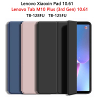 Tablet Case For Lenovo Xiaoxin Pad Tab M10 Plus 3rd Gen 2022 10.61 TB-128FU TB-125FU Soft Silicone Shell Flip Smart Cover