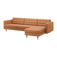 LANDSKRONA 四人座沙發, 含躺椅/grann/bomstad 金棕色/金屬, 280x89x44 公分