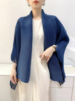 S23008# One Size (45-75kg) Autumn Cardigan Shawl Tassel Coat Womens Loose Large Size Peplum Top