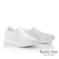 預購 Keeley Ann 水鑽方格休閒鞋(白色426832140-Ann系列)