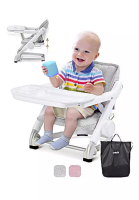 UNILOVE [Unilove] Feed Me 3-in-1 Travel Booster Seat Feeding Chair | Foldable &amp; Adjustable with Carry Bag - Shadow Grey