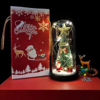 Lampu LED Natal Dekorasi Beauty And The Beast Rose Hampers Natal Pajangan Kado Hadiah Couple Santa C