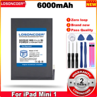 LOSONCOER 0 Cycle 100% New 6000mAh Battery For ipad mini 1 for iPadmini1 A1445 A1432 A1454 A1455
