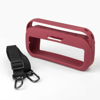 【日本代購】適用於 BOSE SoundLink Flex 藍牙揚聲器便攜式保護套（附肩帶）的矽膠保護套 紅