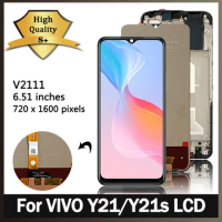6.51"inch New LCD For VIVO Y21S V2110 LCD Display Screen Touch Digitizer Assembly For VIVO Y21 V2111 Display With Frame