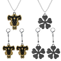 Hot Black Clover Asta Yuno Grinbellor Noell Silva Metal Pendnat Necklace Accessories Asta Yuno Chain Punk Jewelry Gift