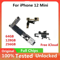 Full Working For iPhone 12 Mini Logic Board Clean iCloud Motherboard Original Unlocked With Face ID 64G 128G 256G Support System
