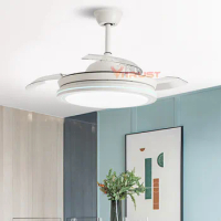 LED Ceiling Fan Light Smart TUYA APP White 42inch 48in Ceiling Fan Chandelier Dining Room Living Bedroom Kitchen Remote Control