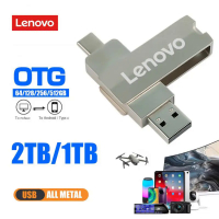 Lenovo 2 In 1 USB Flash Drive การถ่ายโอนไฟล์ความเร็วสูง Pendrive 1TB 2TB OTG Usb3.0 Type-C อินเทอร์เฟซไดรฟ์ปากกาแบบพกพาสำหรับ Ps4