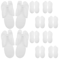10 Pairs Slipper Disposable Slippers Hotel Spa Pedicure Salon White Guests Sandals