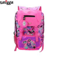 Australia Smiggle High Quality Original Children's School bags Girls Backpack Rose Red Cartoon Space Cat Large Capacity Kids Bag