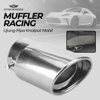 OTOHEROES Muffler Ujung Pipa Knalpot Mobil Racing Silver Lurus