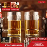Glass Kaca Drinking Kopi Teh Air Aesthetic Pattern Gagang Purple Cup Gelas Set Gelas Mug Cantik Lucu