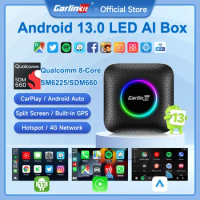 SDM660 CarlinKit CarPlay Ai Box Android 13 LED SM6225 8-Core Wireless Android Auto CarPlay Car Intelligent System Android TV Box