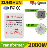 Shunhong 2000w 220v to 110v Voltage Converter 220 110 for Hair Dryer Auto transformer toroidal Step Down Transformer