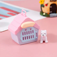 Doll house scene display dog house dog cage toy accessories pet kennel