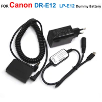 USB C Power Bank Spring Cable+DR-E12 DC Coupler LP-E12 Fake Battery+PD Charger For Canon EOS M M2 M10 M50 M100 M200 M50 Camera