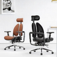 Luxurious Design Office Chair Leather Lumbar Support Computer Boss Office Chair Home Cadeira De Escritorio Office Furniture Lazy