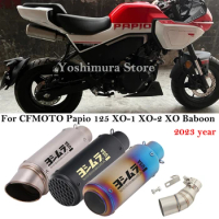 For Cfmoto Papio125 Xo-1 Xo-2 Xo Baboon 2023 Motorcycle Exhaust Systems Modify 51MM Middle Link Pipe Espace Muffler Carbon Fiber