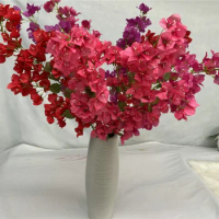 Fake Flower Red Bougainvillea Green Plants Climbing Indoor Potted Ornaments Home Soft Decoration Decorate Artificial Flowers