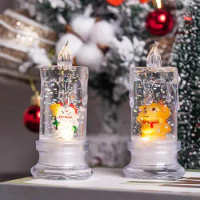 Candles Light Acrylic Glass LED Flameless Tealight Candles Electric Flickering Ambiance Candles Lamp for Weddings, Christmas